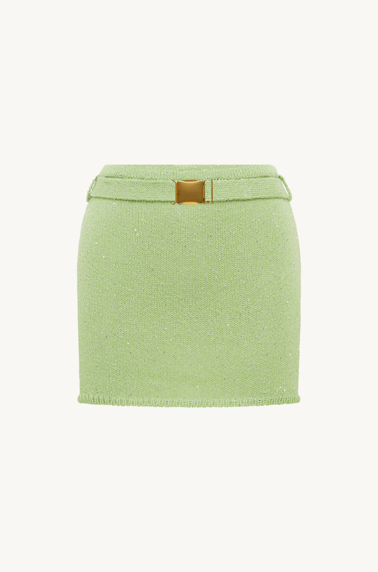 Ana Belted Mini Skirt - Seafoam