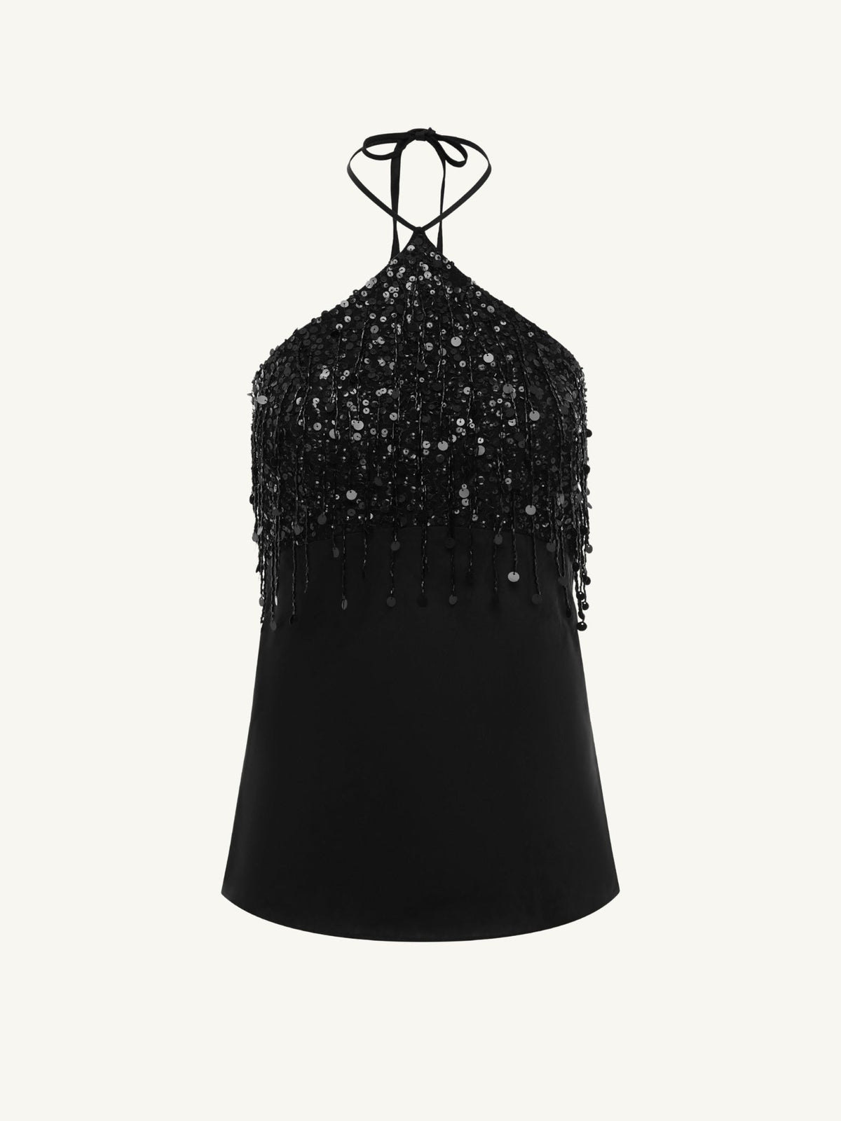 Rossana Hand Beaded Top - Midnight Black
