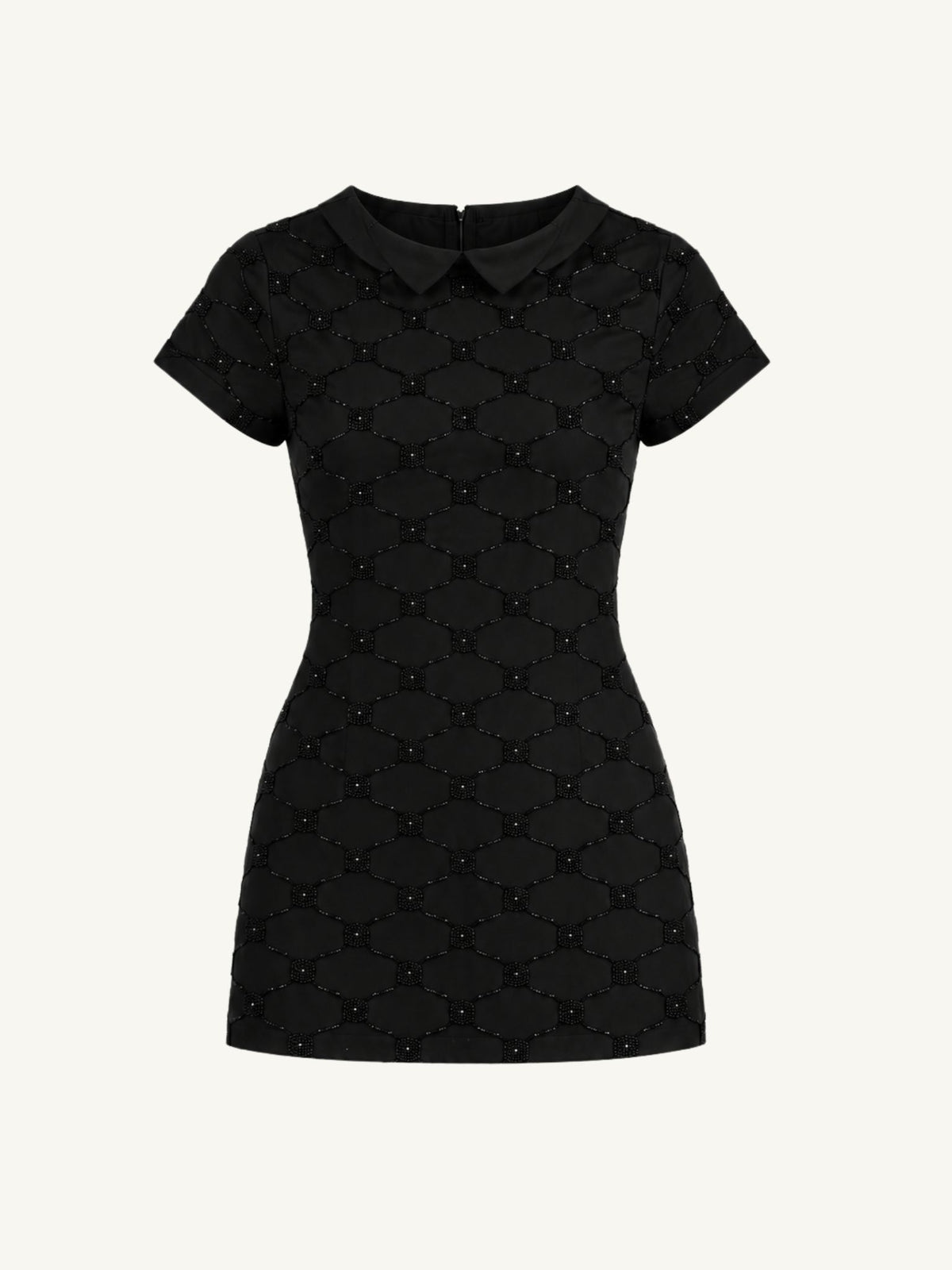 Mathilde Hand Beaded Mini Dress - Black