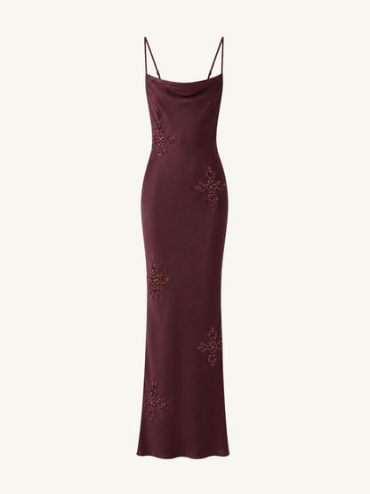 Freja Hand Beaded Dress - Port