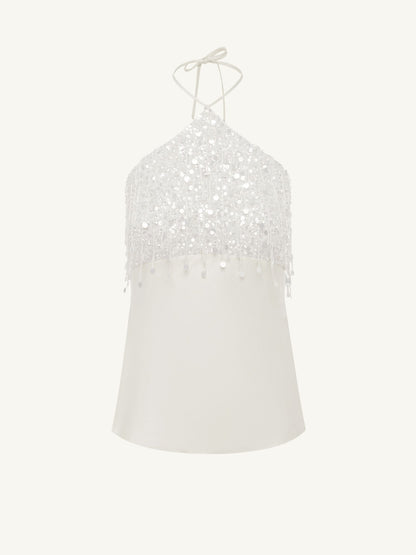Rossana Hand Beaded Camisole - Salt