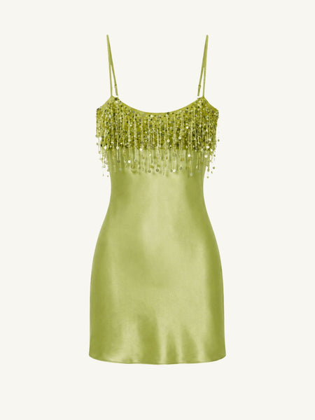 alémais yasmine beaded crepe mini dress Yasmin Hand night parties.