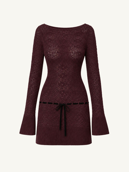 Vivienne Long Sleeve Mini Dress - Port