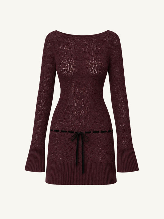 Vivienne Long Sleeve Mini Dress - Port