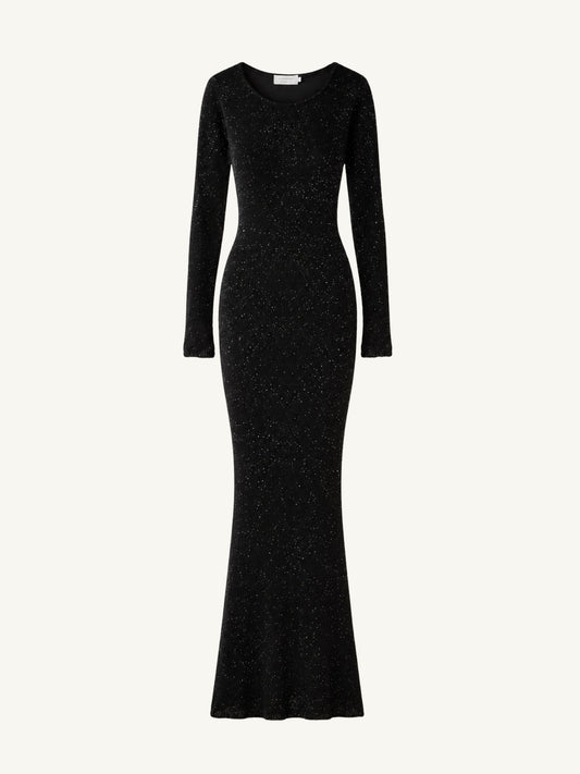 Natalia Longsleeve Dress - Black/Silver Sequin