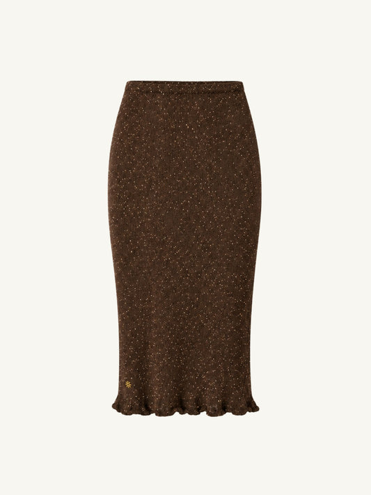 Michaela Midi Skirt - Dark Chocolate Sequin
