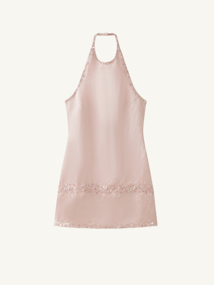 Marina Hand Beaded Mini Dress - Bon Bon Pink