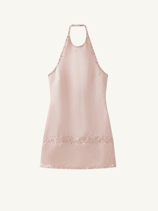 Marina Hand Beaded Mini Dress - Bon Bon Pink