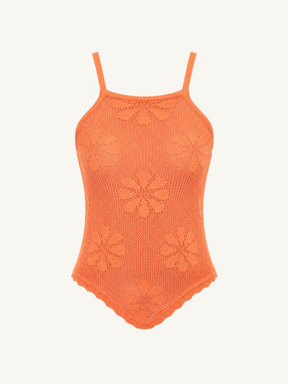 Bruna Crochet Top - Tangerine