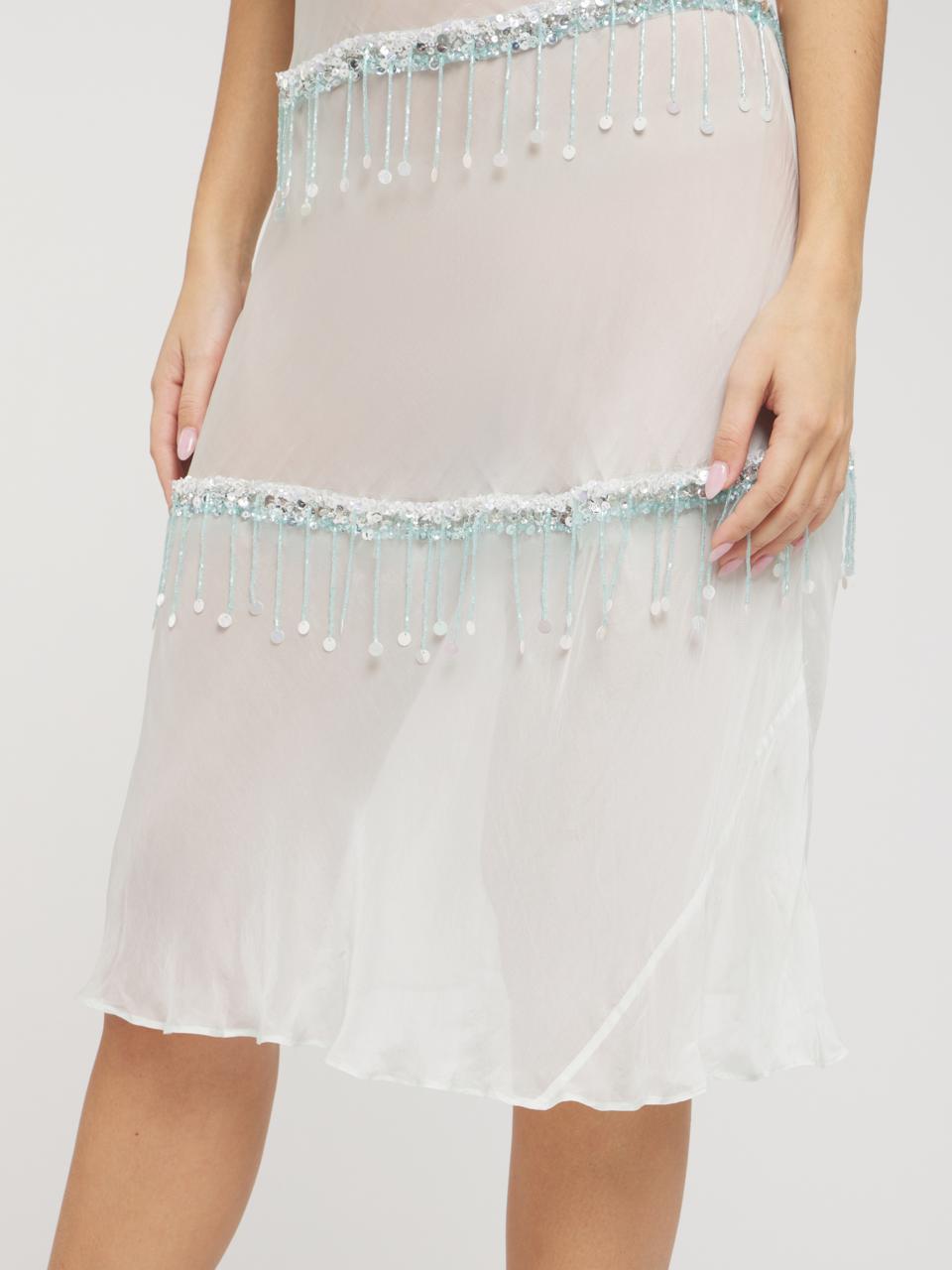 Layla Hand Beaded Dress - Ice Blue