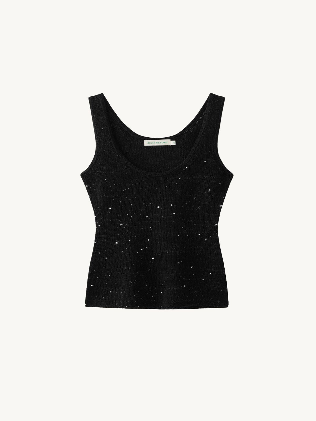 Ana Top - Black/Silver Sequin