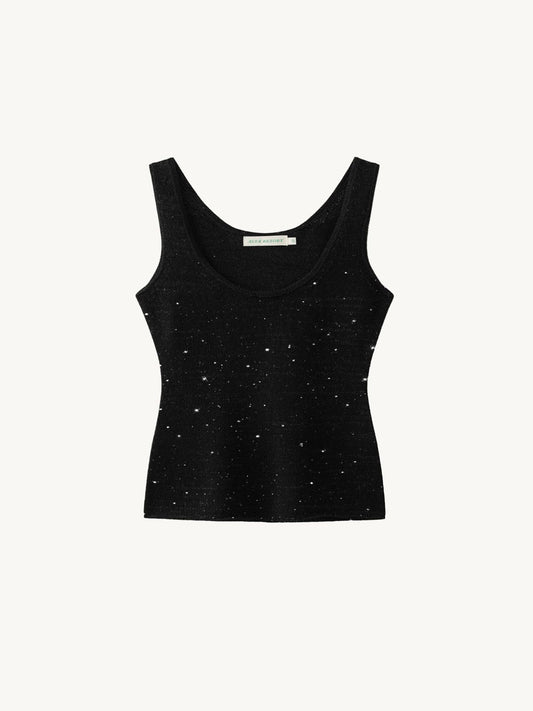 Ana Top - Black/Silver Sequin