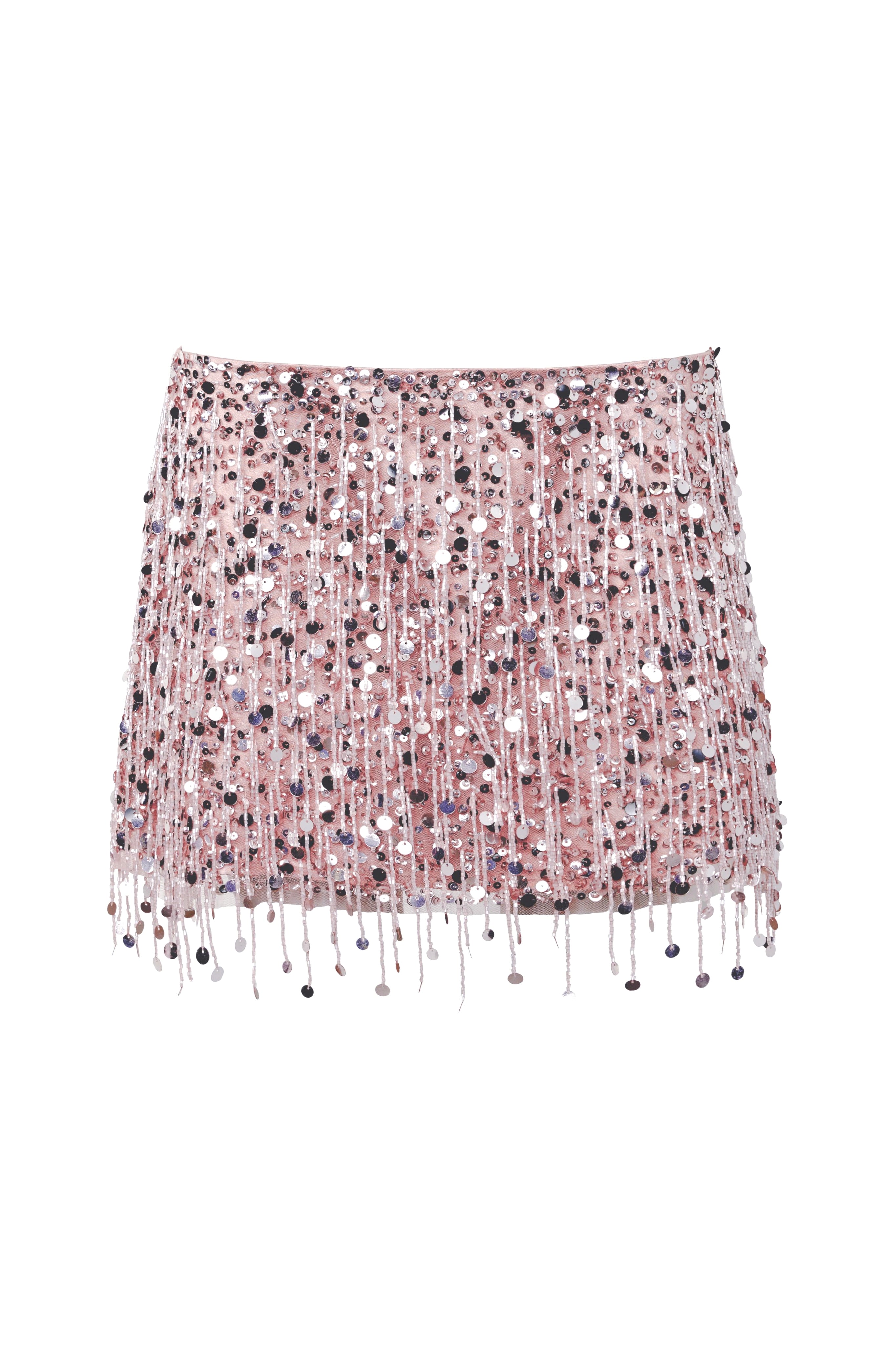 Yasmin Hand Beaded Mini Skirt - Blush Pink – ASTA RESORT