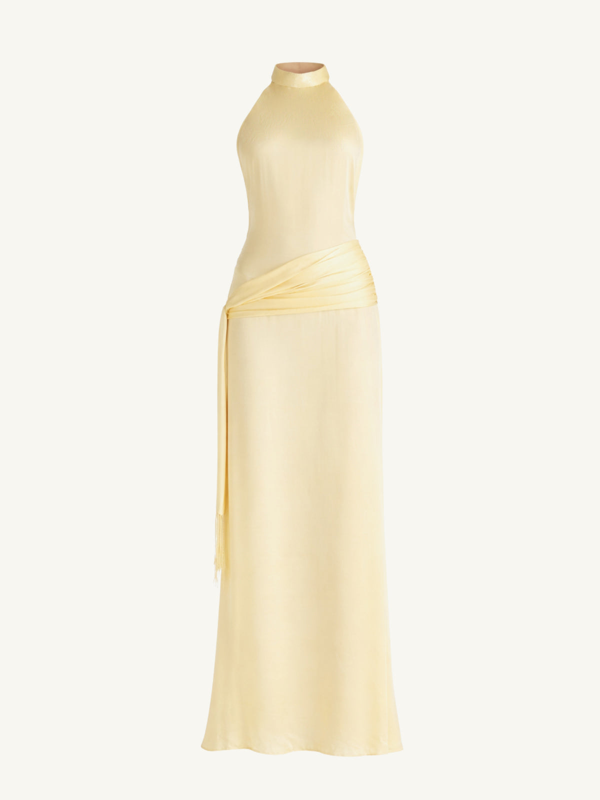 Stella Hand Beaded Gown - Lemon
