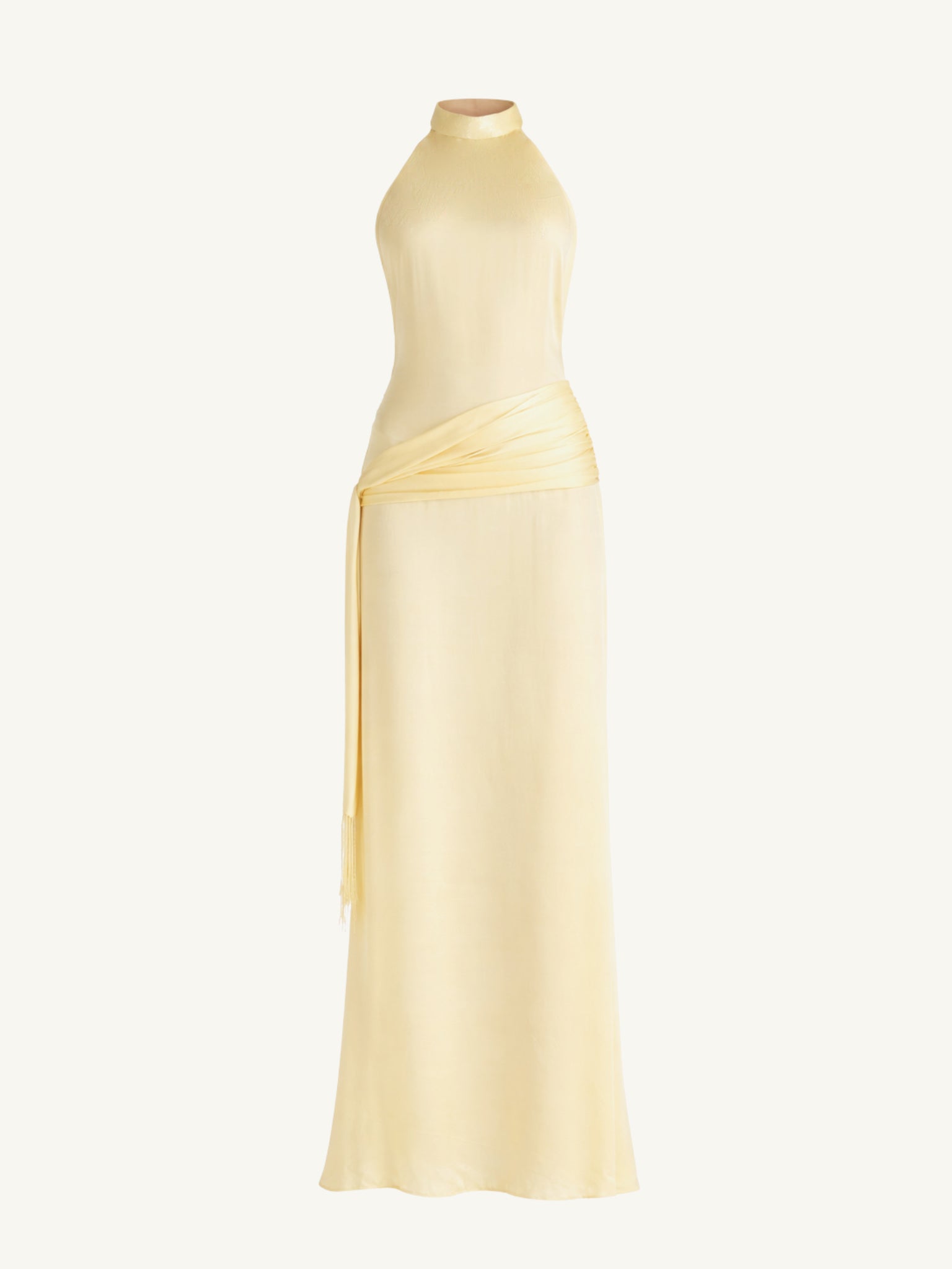 Stella Hand Beaded Gown - Lemon