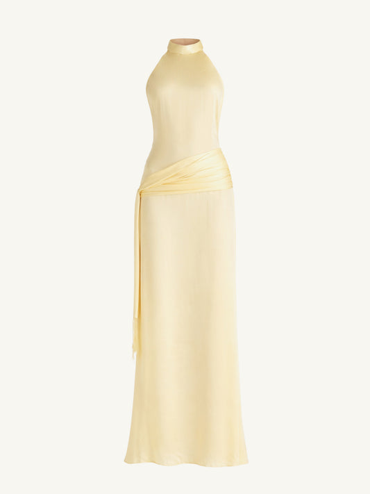 Stella Hand Beaded Dress - Lemon