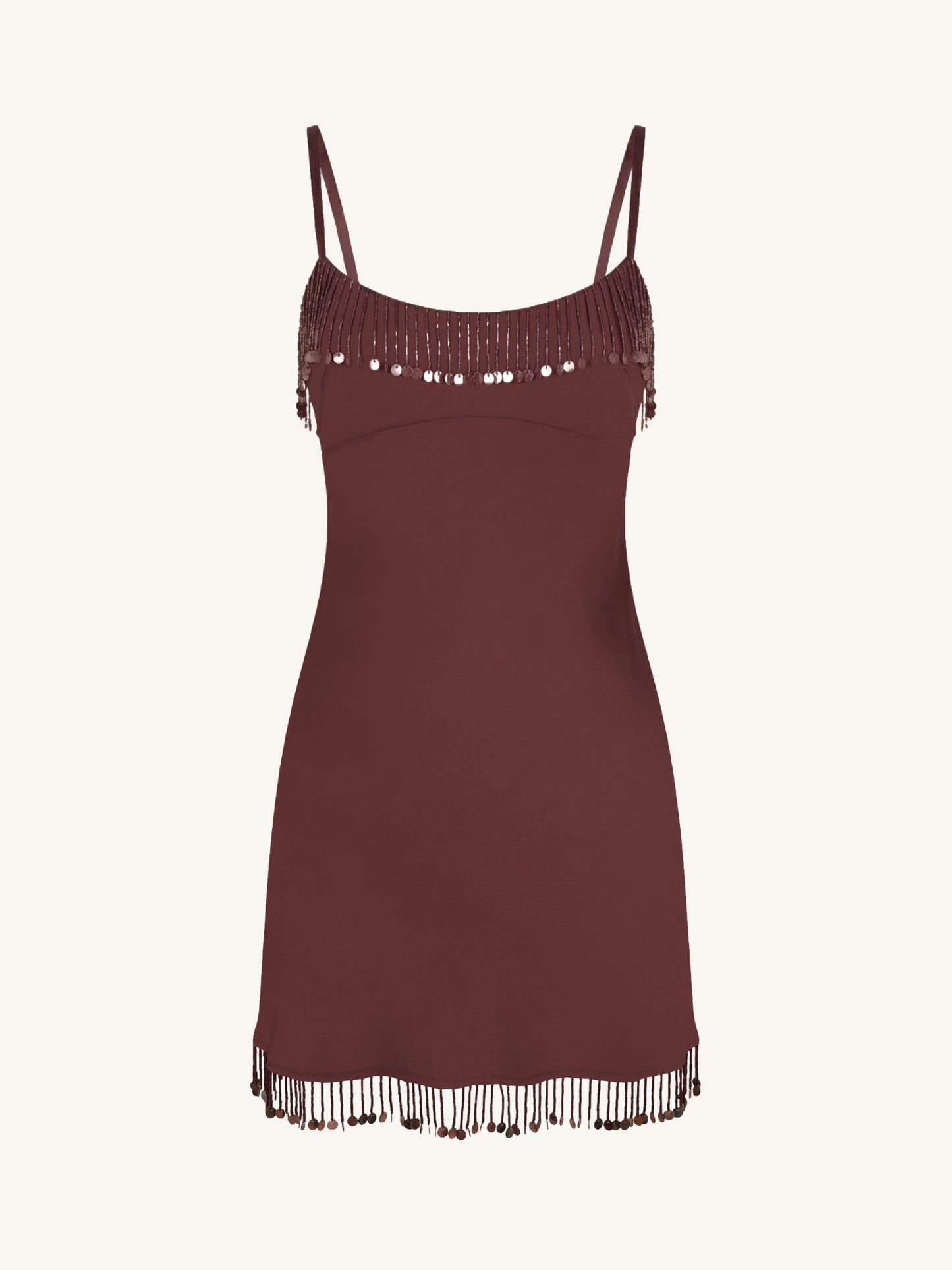 Nikola Hand Beaded Mini Dress - Plum