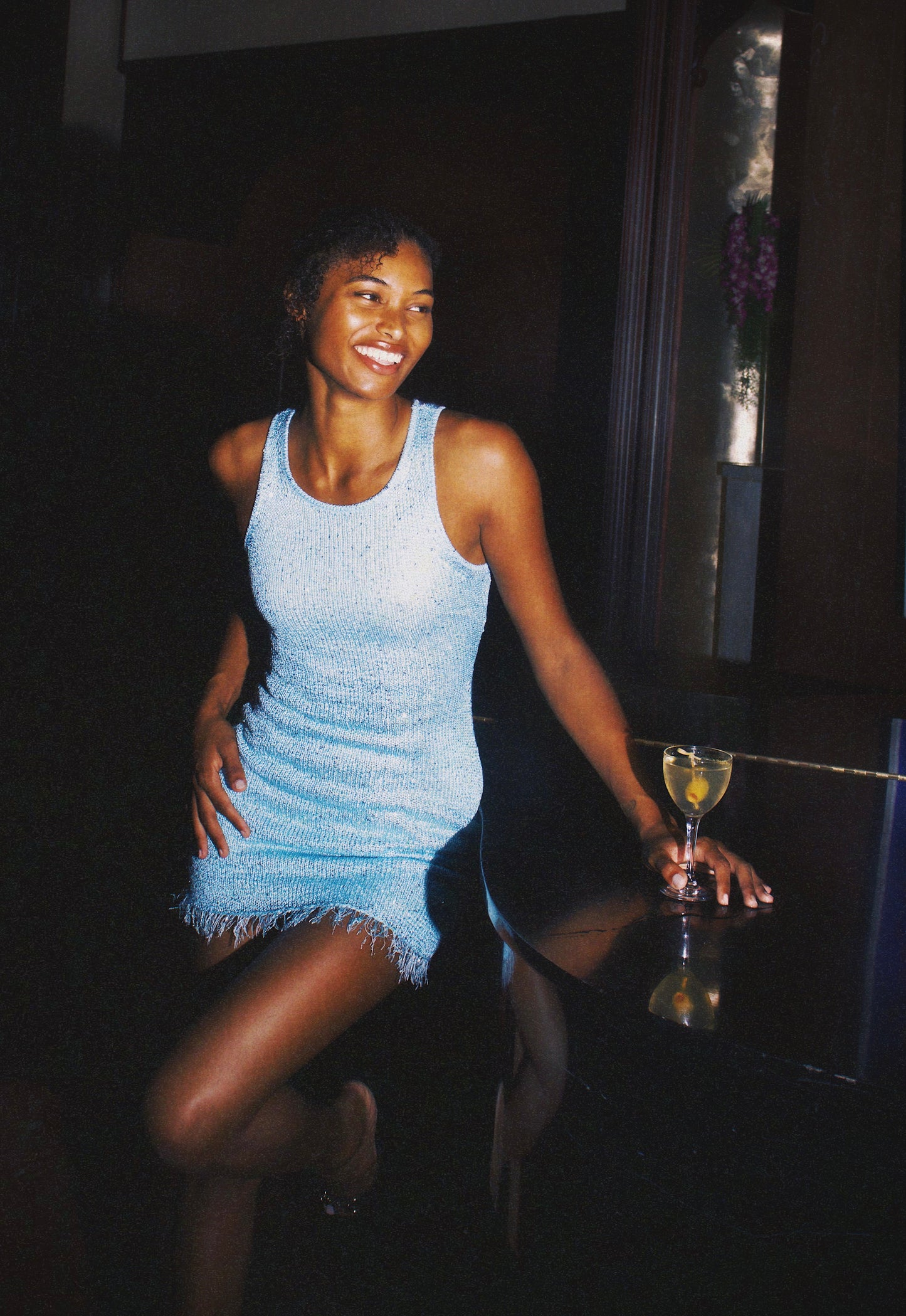 Natalia Mini Dress - Baia Blue Sequin