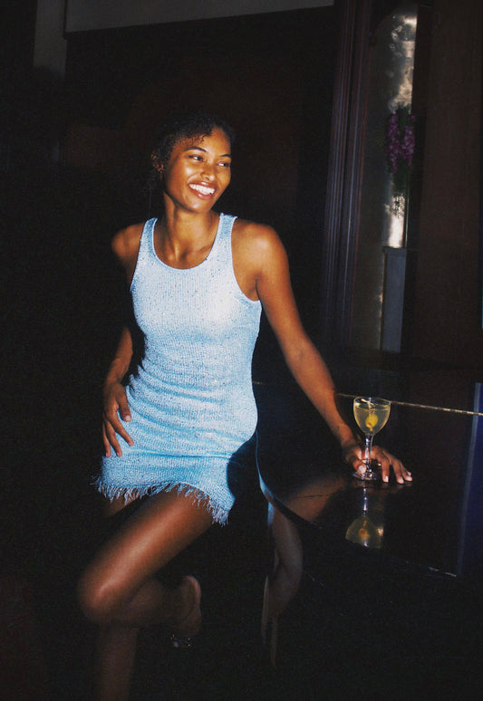 Natalia Mini Dress - Baia Blue Sequin