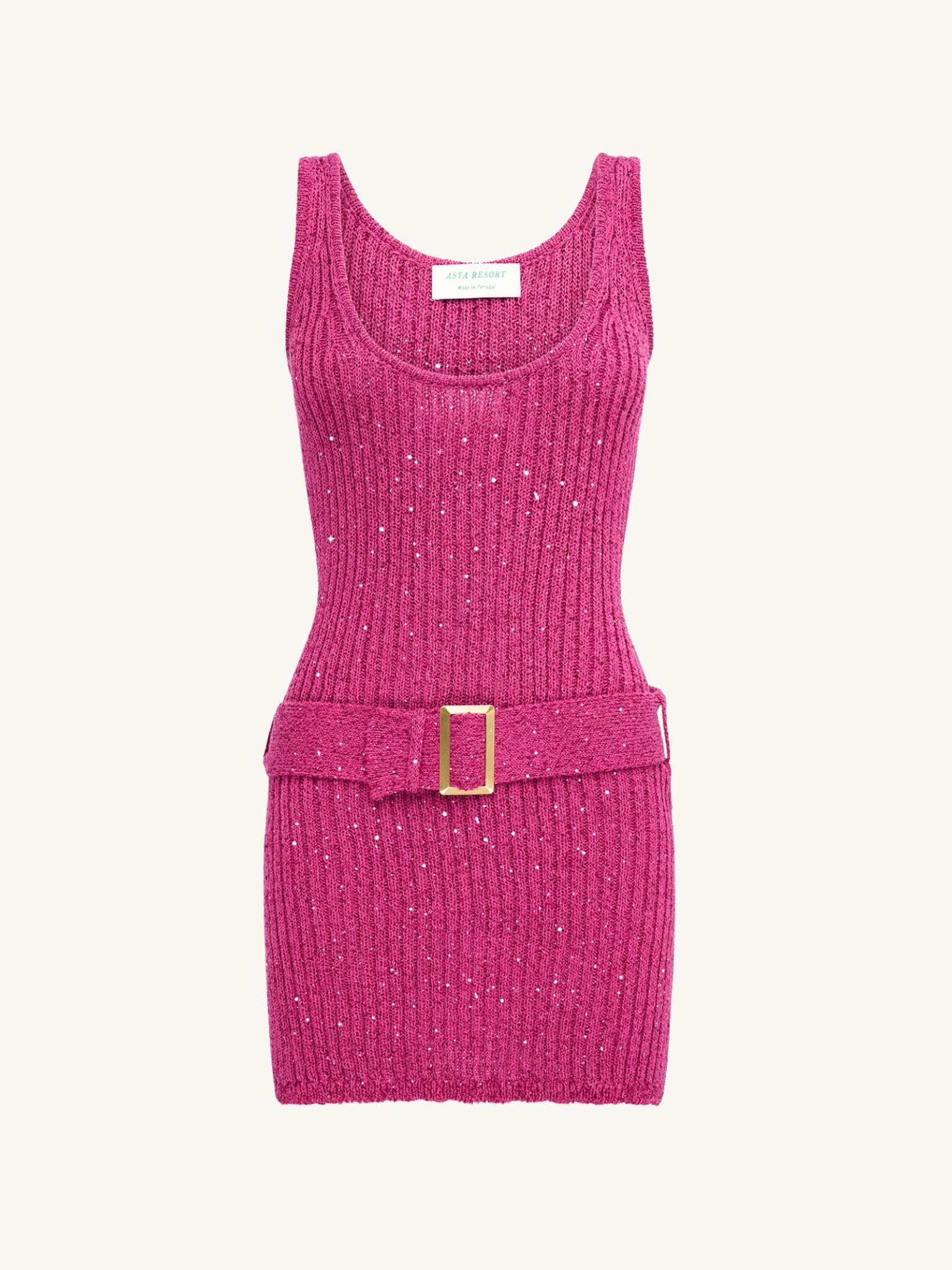 Ana Belted Mini Dress - Geranium Sequin