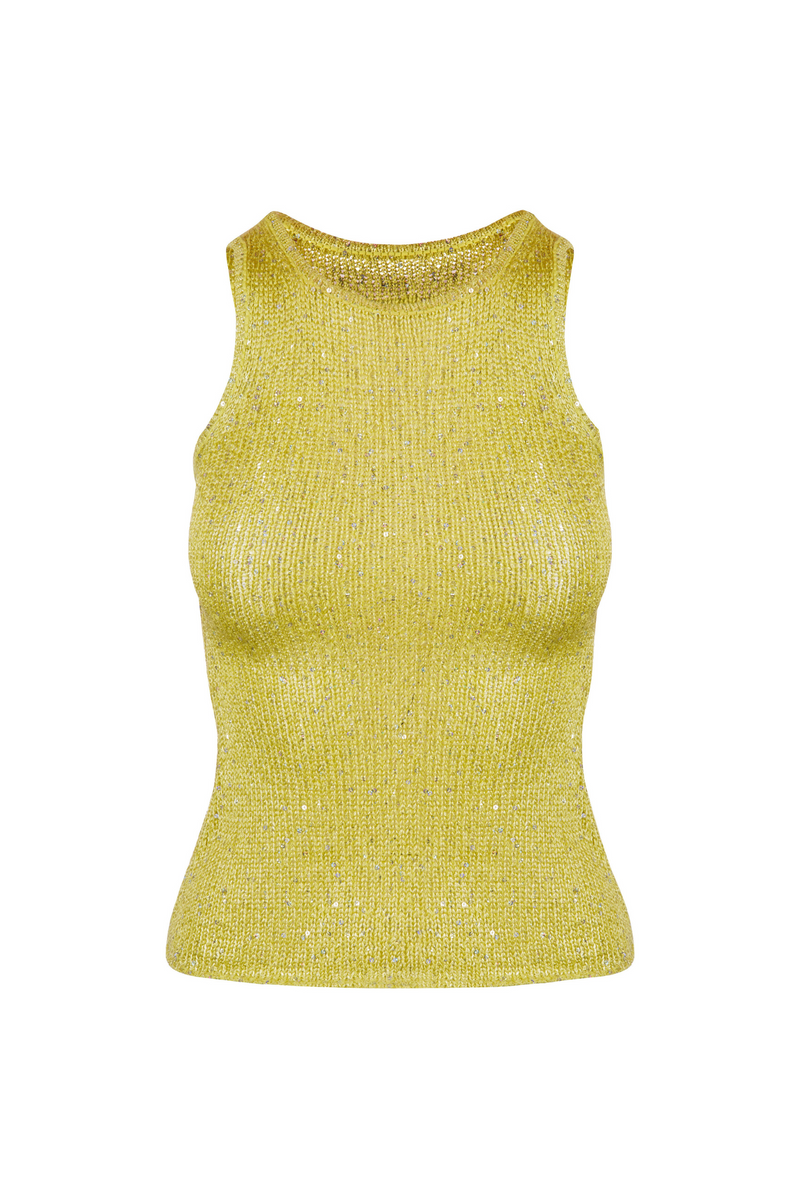 Ana top - Chartreuse Sequin