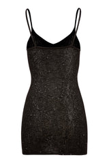 Delilah Mini Dress - Black Sequin